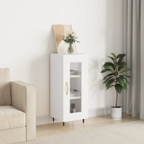 Buffet，Meuble de Rangement，Bahut pour Salon, Salle à Manger, Cuisine blanc 34,5x34x90 cm bois d'ingénierie CFW685109 (1/5)