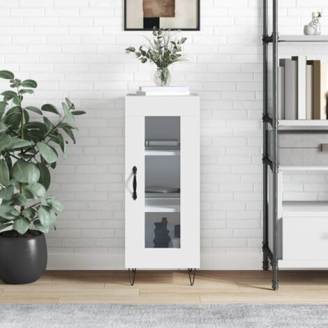 Buffet，Meuble de Rangement，Bahut pour Salon, Salle à Manger, Cuisine Blanc brillant 34,5x34x90 cm Bois d'ingénierie CFW340813 (1/5)