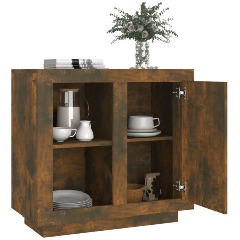 LES Buffet Blanc 80x40x75 cm Bois d'ingénierie - Maison