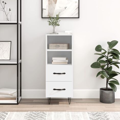 Buffet，Meuble de Rangement，Bahut pour Salon, Salle à Manger, Cuisine blanc 34,5x34x90 cm bois d'ingénierie CFW563705 (1/5)