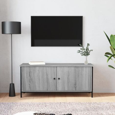 Meuble TV,Banc TV Moderne,Meuble de Rangement avec portes sonoma gris 102x35x45cm bois d'ingénierie CFW147746 (1/5)