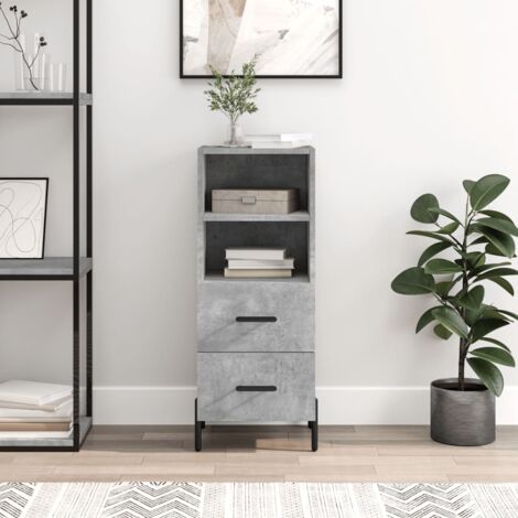 Buffet,Meuble de Rangement,Bahut pour Salon, Salle à Manger, Cuisine Gris béton 34,5x34x90 cm Bois d'ingénierie CFW359749 (1/5)