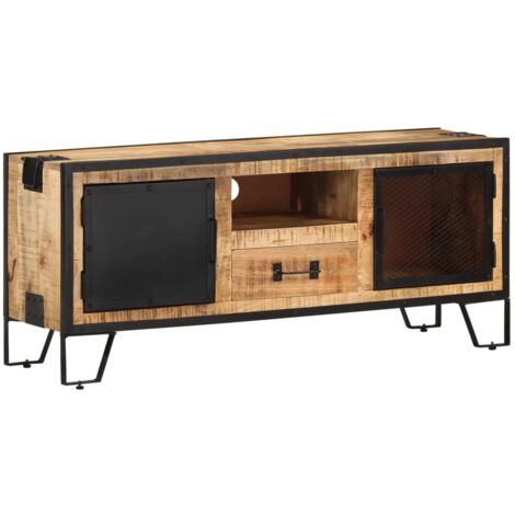 Meuble TV,Banc TV Moderne,Meuble de Rangement 110x31x46 cm Bois de manguier brut CFW431729 (1/5)