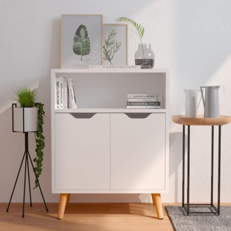 Buffet,Meuble de Rangement,Bahut pour Salon, Salle à Manger, Cuisine blanc brillant 60x30x72 cm bois d'ingénierie CFW440044 (1/5)