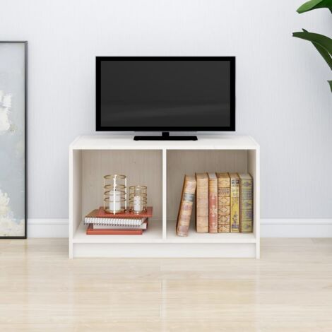 Meuble TV，Banc TV Moderne，Meuble de Rangement Blanc 70x33x42 cm Bois de pin massif CFW115165 (1/5)