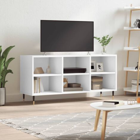 Meuble TV,Banc TV Moderne,Meuble de Rangement blanc 103,5x30x50 cm bois d'ingénierie CFW884608 (1/5)