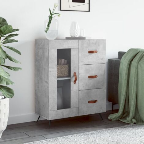 Buffet,Meuble de Rangement,Bahut pour Salon, Salle à Manger, Cuisine gris béton 69,5x34x90 cm bois d'ingénierie CFW222296 (1/5)