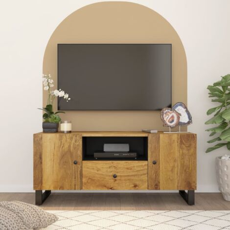 Meuble TV，Banc TV Moderne，Meuble de Rangement 105x33,5x46 cm bois de manguier et d'ingénierie CFW162631 (1/5)