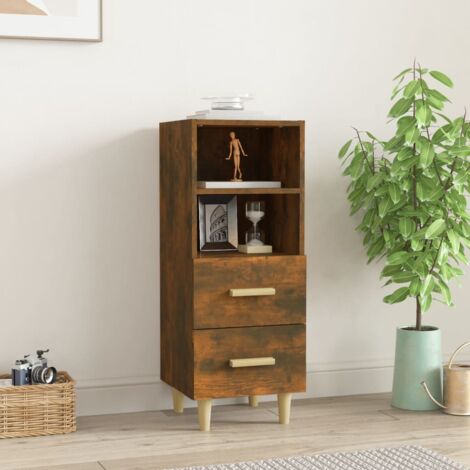 Buffet,Meuble de Rangement,Bahut pour Salon, Salle à Manger, Cuisine Chêne fumé 34,5x34x90 cm Bois d'ingénierie CFW600423 (1/5)