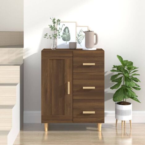 Buffet,Meuble de Rangement,Bahut pour Salon, Salle à Manger, Cuisine Chêne marron 69,5x34x90 cm Bois d'ingénierie CFW475165 (1/5)