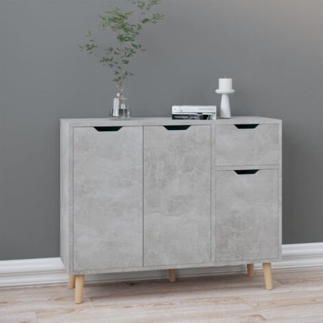 Buffet，Meuble de Rangement，Bahut pour Salon, Salle à Manger, Cuisine gris béton 90x30x72 cm bois d'ingénierie CFW199316 (1/5)