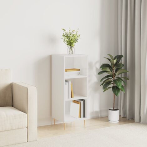 Buffet,Meuble de Rangement,Bahut pour Salon, Salle à Manger, Cuisine blanc brillant 34,5x32,5x90 cm bois d'ingénierie CFW567716 (1/5)