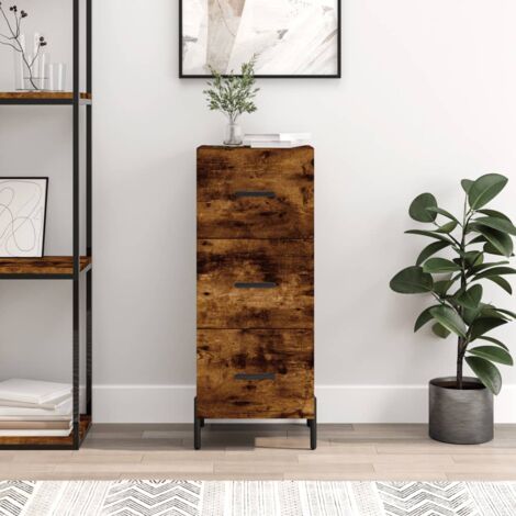 Buffet，Meuble de Rangement，Bahut pour Salon, Salle à Manger, Cuisine Chêne fumé 34,5x34x90 cm Bois d'ingénierie CFW799605 (1/5)
