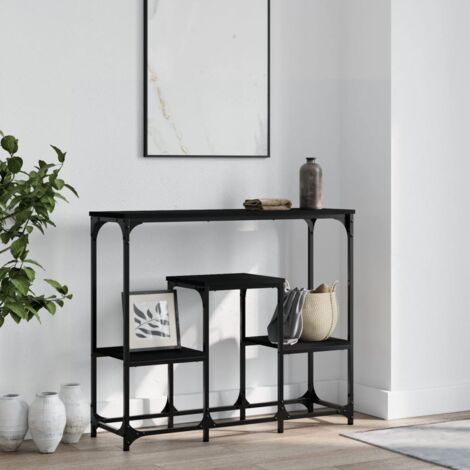 Table console，Table d'appoint，Bout de canapé noir 89,5x28x76 cm bois d'ingénierie CFW953875 (1/5)