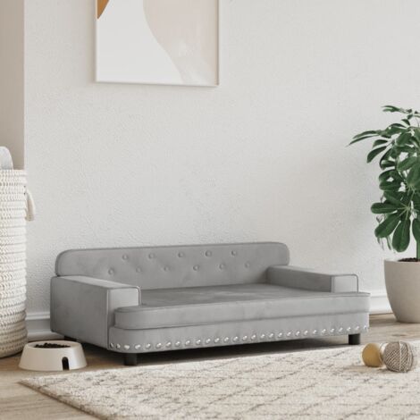 Lit pour chien,Lit pour animal gris clair 90x53x30 cm velours CFW279475 (1/5)