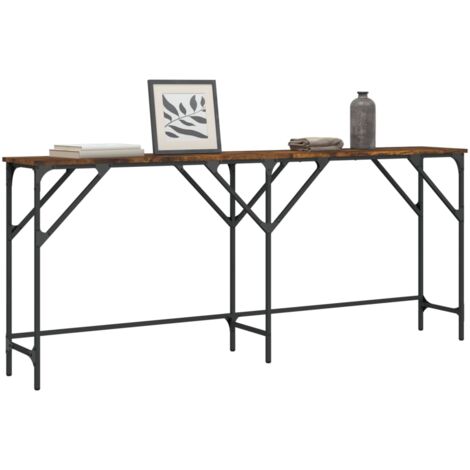 Table console,Table d'appoint,Bout de canapé chêne fumé 180x29x75 cm bois d'ingénierie CFW347149 (1/5)