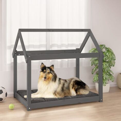 Lit pour chien,Lit pour animal Gris 101x70x90 cm Bois de pin solide CFW878973 (1/5)