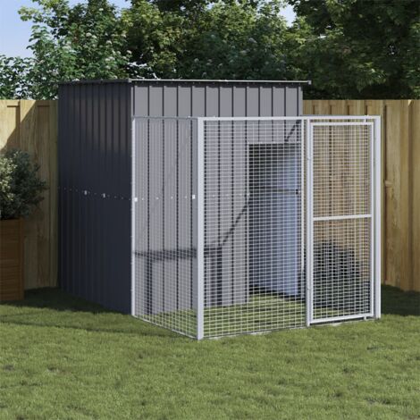 Niche pour Chiens  Chenil extérieur  Parc Enclos pour chien avec cour anthracite 165x251x181 cm CFW106892 CFW161283