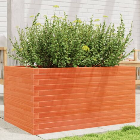 Jardinière Pot de Fleurs cire marron 90x60x45,5 cm bois de pin massif CFW69504 (1/5)