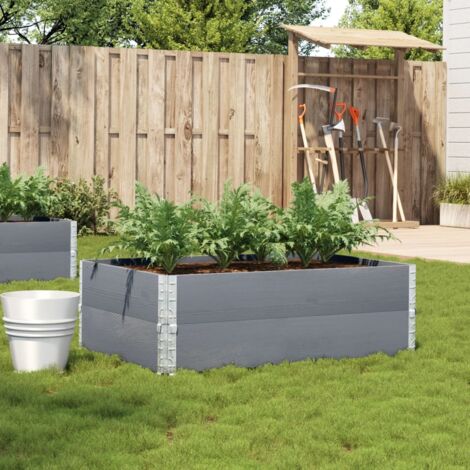 Jardinière  Pot de Fleurs gris 120x80 cm bois massif de pin CFW87213 (1/5)