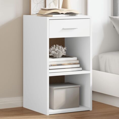 Lot de 2 Tables de chevet Table d'appoint Table de nuit blanc 35x34x65 cm bois d'ingénierie CFW35443 (1/5)