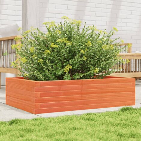 Jardinière Pot de Fleurs cire marron 90x60x23 cm bois de pin massif CFW84797 (1/5)