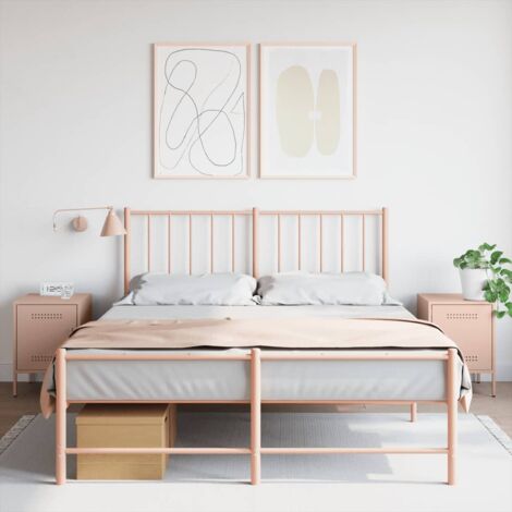 Lot de 2 Tables de chevet  Table d'appoint  Table de nuit rose 36x39x50,5 cm acier CFW61067 (1/5)