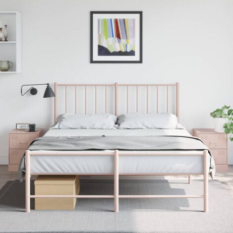 Lot de 2 Tables de chevet  Table d'appoint  Table de nuit rose 34,5x39x44 cm acier CFW61615 (1/5)