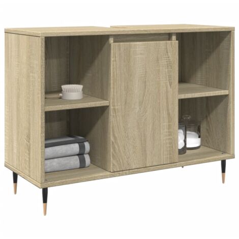 Armoire salle de bain,Meuble de salle de bain chêne sonoma 80x33x60cm bois d'ingénierie CFW19523 (1/5)