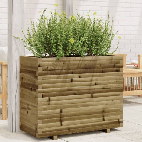 Jardinière En Bois D'ingénierie Chêne Fumé - Dimensions 40x40x40 Cm - Décoration Intérieur Salon, Chambre