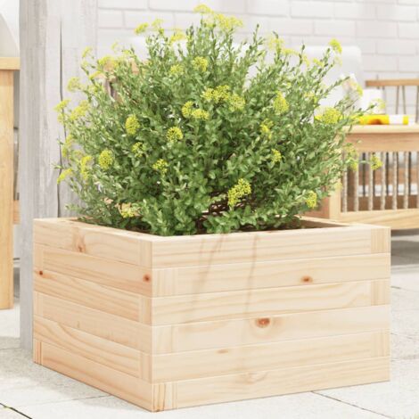 Jardinière Pot de Fleurs 40x40x23 cm bois de pin massif CFW30938 (1/5)