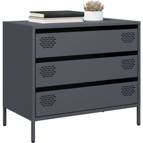 Buffet,Meuble de Rangement,Bahut pour Salon, Salle à Manger, Cuisine anthracite 68x39x58,5 cm acier laminé à froid CFW78936 (1/5)