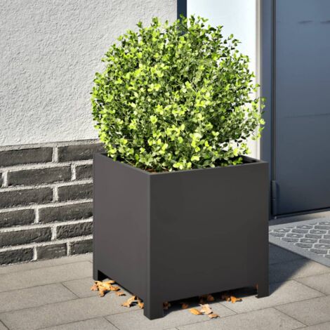 Jardinière Pot de Fleurs noir 40x40x40 cm acier CFW55624 (1/5)