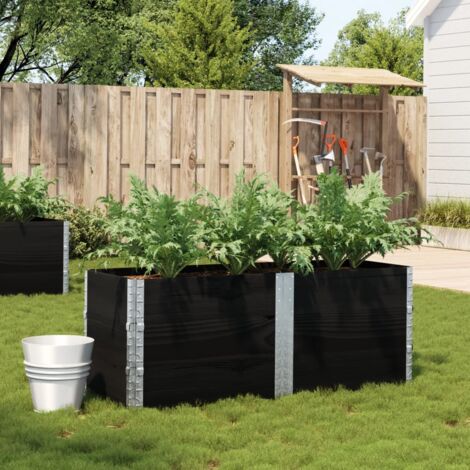 Jardinière Pot de Fleurs noir 150x50 cm bois massif de pin CFW49844 (1/5)