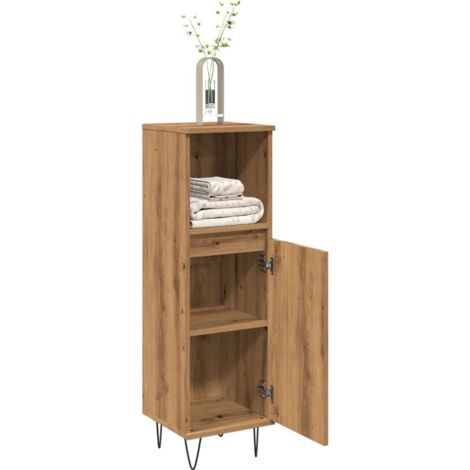 Armoire de salle de bain,Meuble de salle de bain chêne artisanal 30x30x100 cm CFW15181