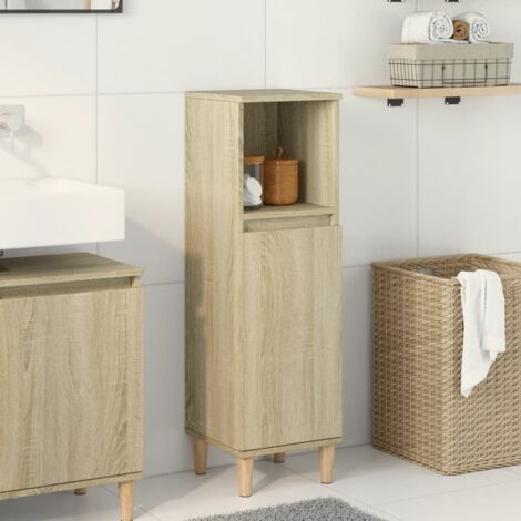 Armoire salle de bain,Meuble de salle de bain chêne sonoma 30x30x100 cm CFW15178 (1/5)