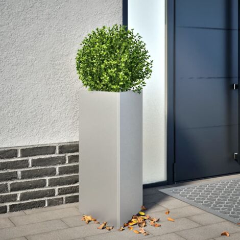 Jardinière Pot de Fleurs triangulaire 40x34,5x70 cm acier galvanisé CFW74548 (1/5)