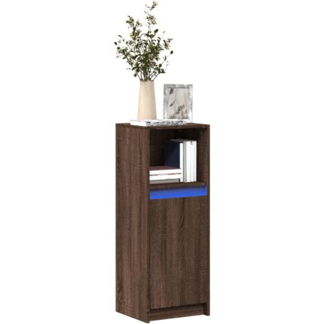 Buffet,Meuble de Rangement,Bahut pour Salon, Salle à Manger, Cuisine avec LED chêne marron 38x34x100 cm bois d'ingénierie CFW70993 (1/5)