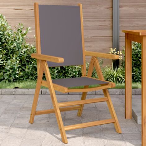 Lot de 2 Chaises de jardin,Siège de Terrasse Chaise d'extérieur anthracite bois acacia massif tissu CFW43729 (1/5)