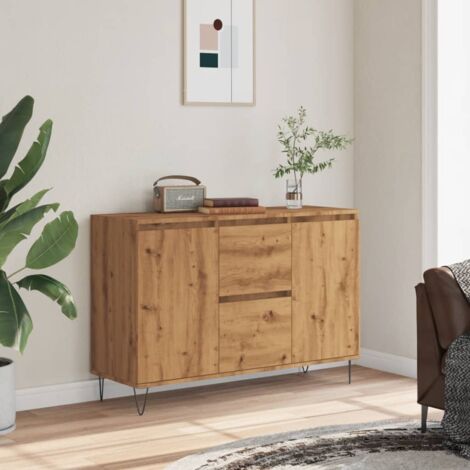 Buffet,Meuble de Rangement,Bahut pour Salon, Salle à Manger, Cuisine chêne artisanal 104x35x70 cm bois d'ingénierie CFW16177 (1/5)