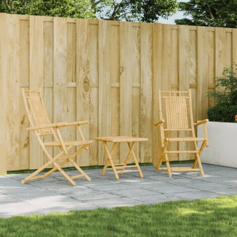 Lot de 2 Chaises pliables de jardin，Siège de Terrasse  Chaise d'extérieur 53x66x99 cm bambou CFW83689 (1/5)