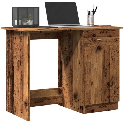 Bureau，Table de travail，Table d'étude vieux bois 100x50x76 cm bois d'ingénierie CFW33953 (1/5)