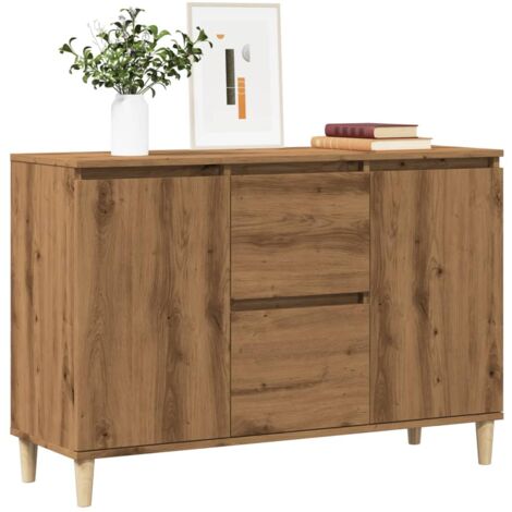 Buffet,Meuble de Rangement,Bahut pour Salon, Salle à Manger, Cuisine chêne artisanal 102x35x70 cm bois d'ingénierie CFW84914 (1/5)