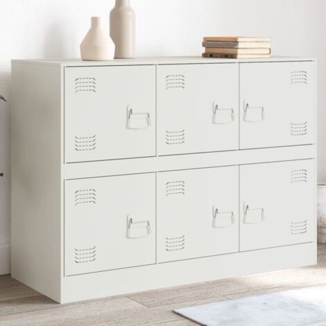 Buffet，Meuble de Rangement，Bahut pour Salon, Salle à Manger, Cuisine blanc 99x39x73 cm acier CFW24369 (1/5)