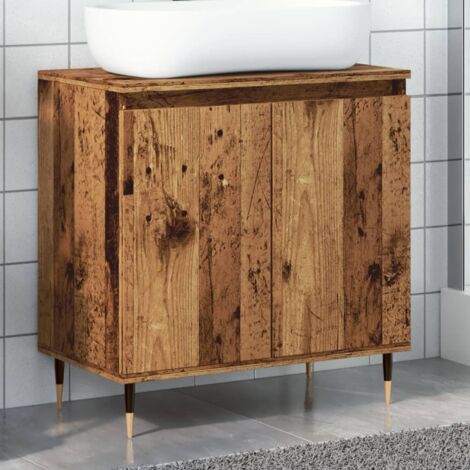 Armoire de salle de bain,Meuble de salle de bain vieux bois 58x33x60 cm bois ingénierie CFW71016 (1/5)