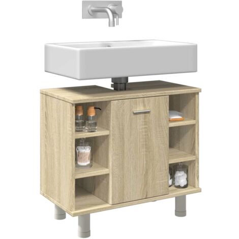 Armoire de salle de bain,Meuble de salle de bain Chêne sonoma 60x32x53,5 cm Aggloméré CFW12627 (1/5)