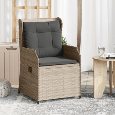 Lot de 2 Chaises inclinables jardin,Siège de Terrasse Chaise d'extérieur et coussins résine tressée CFW40766 (1/5)