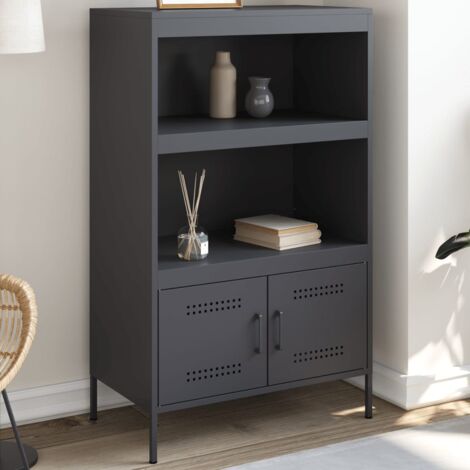 Buffet haut,Meuble de Rangement,Bahut pour Salon, Salle à Manger, Cuisine anthracite 68x39x113 cm acier CFW62612 (1/5)