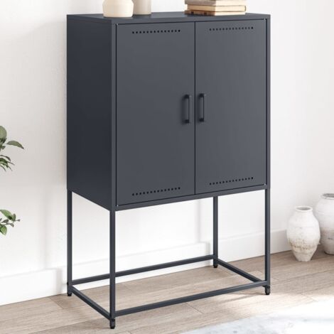Buffet haut,Meuble de Rangement,Bahut pour Salon, Salle à Manger, Cuisine anthracite 68,5x38,5x107 cm acier CFW99798 (1/5)