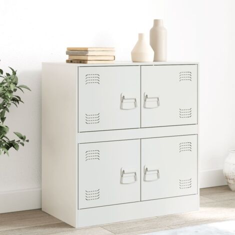 Buffet，Meuble de Rangement，Bahut pour Salon, Salle à Manger, Cuisine blanc 67x39x73 cm acier CFW26835 (1/4)